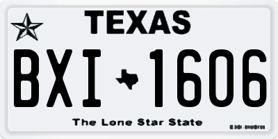 TX license plate BXI1606