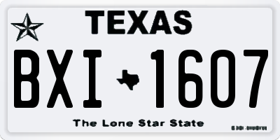 TX license plate BXI1607