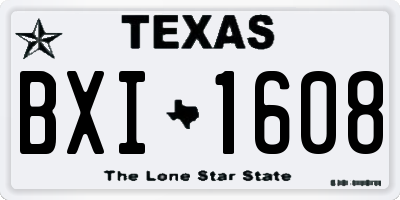 TX license plate BXI1608