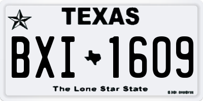 TX license plate BXI1609