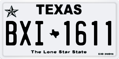 TX license plate BXI1611