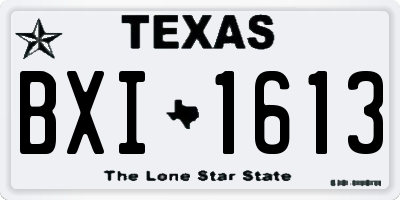 TX license plate BXI1613