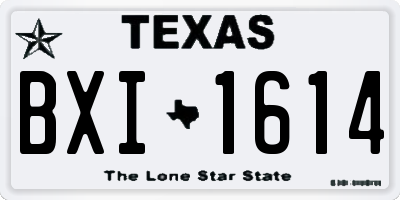TX license plate BXI1614