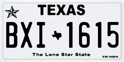 TX license plate BXI1615