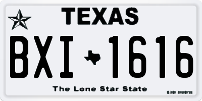 TX license plate BXI1616