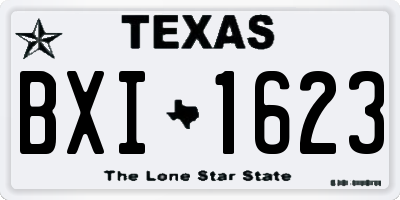 TX license plate BXI1623
