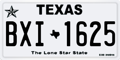 TX license plate BXI1625