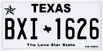 TX license plate BXI1626