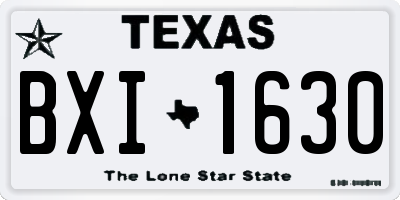 TX license plate BXI1630