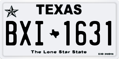 TX license plate BXI1631