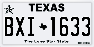 TX license plate BXI1633