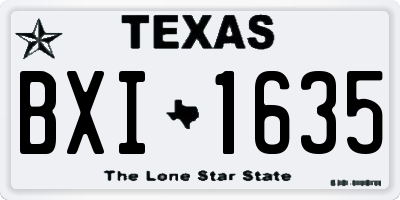 TX license plate BXI1635