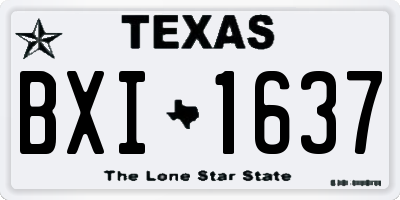 TX license plate BXI1637