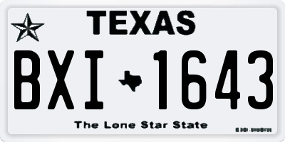 TX license plate BXI1643
