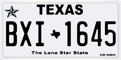 TX license plate BXI1645