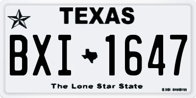 TX license plate BXI1647
