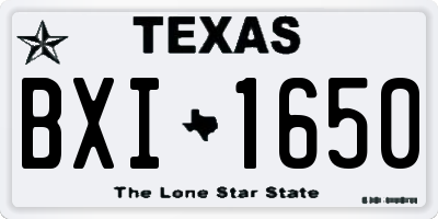 TX license plate BXI1650