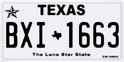 TX license plate BXI1663