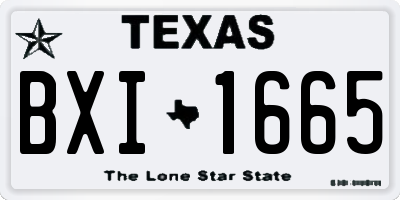 TX license plate BXI1665