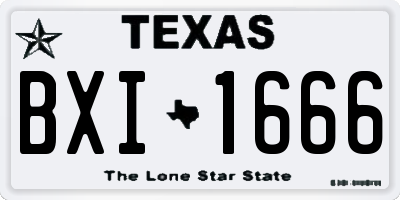 TX license plate BXI1666