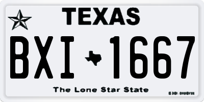 TX license plate BXI1667