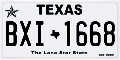 TX license plate BXI1668