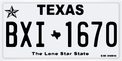 TX license plate BXI1670