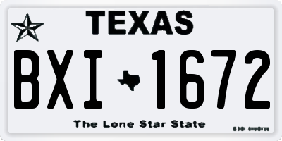 TX license plate BXI1672