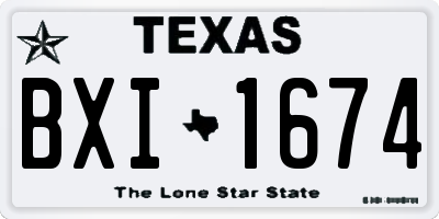 TX license plate BXI1674