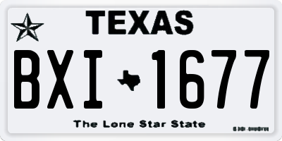 TX license plate BXI1677