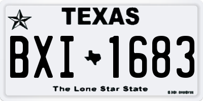 TX license plate BXI1683