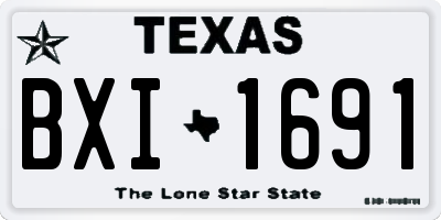 TX license plate BXI1691