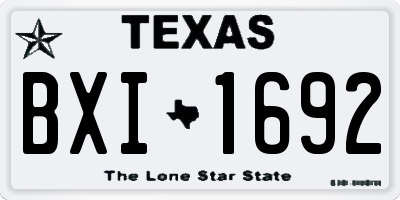 TX license plate BXI1692