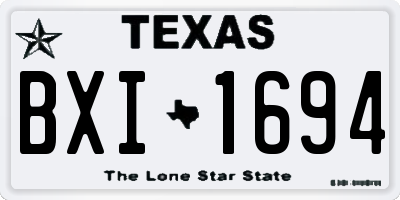TX license plate BXI1694