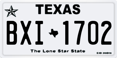 TX license plate BXI1702