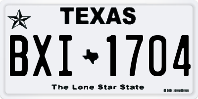 TX license plate BXI1704
