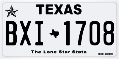 TX license plate BXI1708