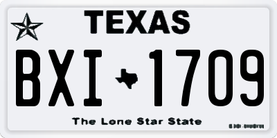 TX license plate BXI1709