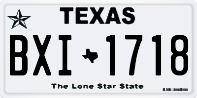 TX license plate BXI1718