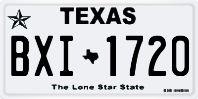 TX license plate BXI1720