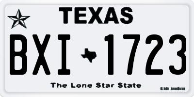 TX license plate BXI1723