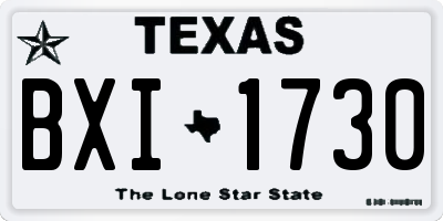TX license plate BXI1730