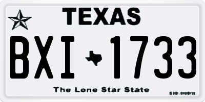 TX license plate BXI1733
