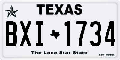 TX license plate BXI1734
