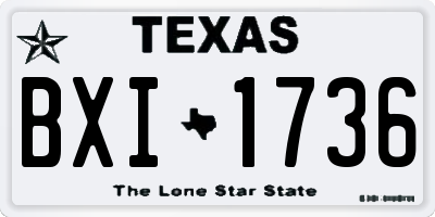 TX license plate BXI1736