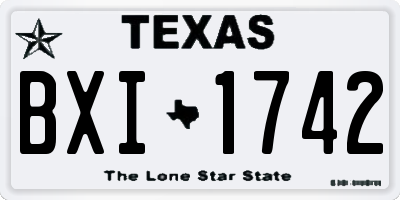 TX license plate BXI1742