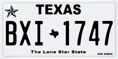TX license plate BXI1747