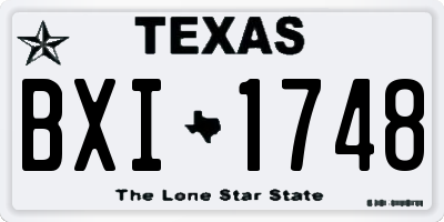 TX license plate BXI1748