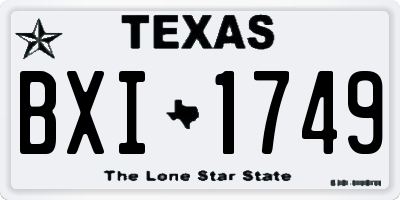 TX license plate BXI1749