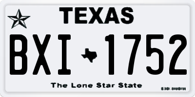 TX license plate BXI1752